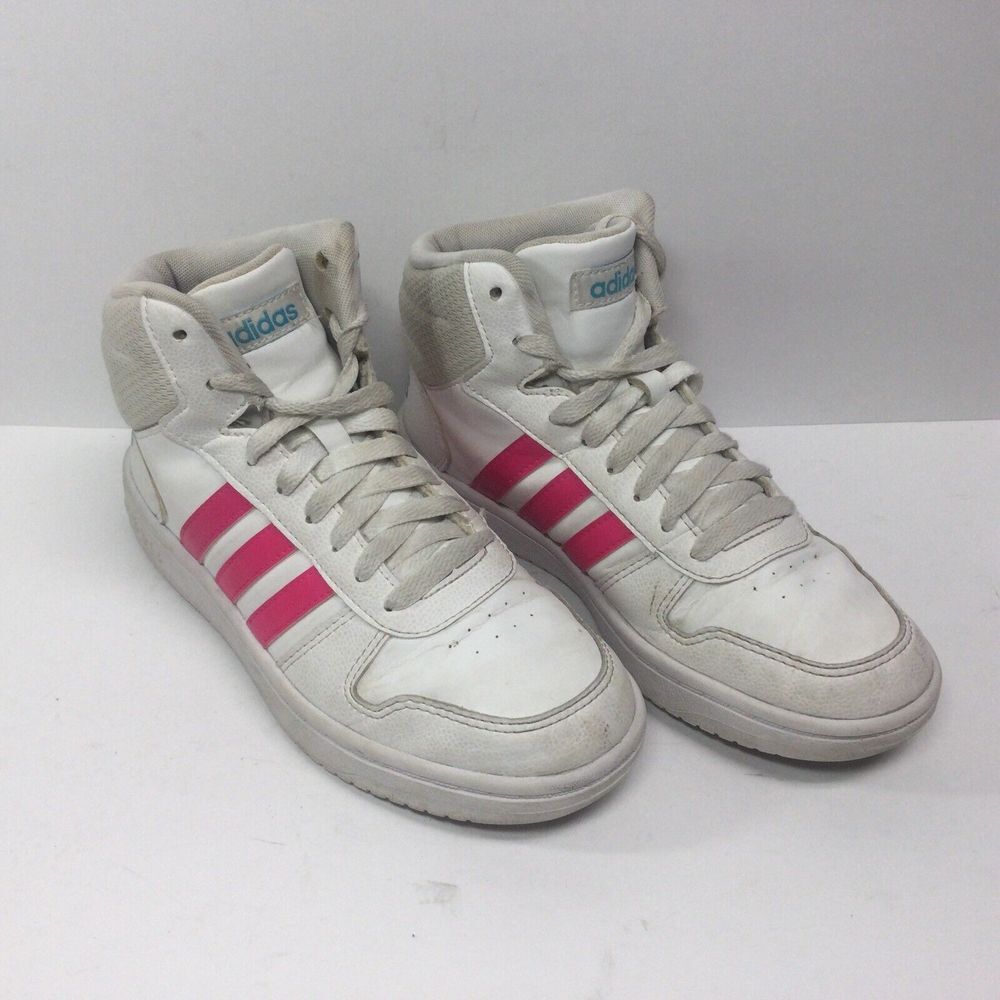 Adidas Hoops Mid 2.0 Sneakers FW8235 White Basketball Shoes‎ Girls Size 5.5